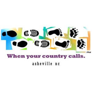 asheville when your country calls foot prints t-shirt wholesale