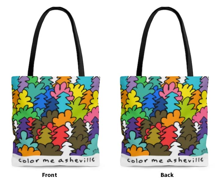color me asheville trees seasons wholesale tote bag