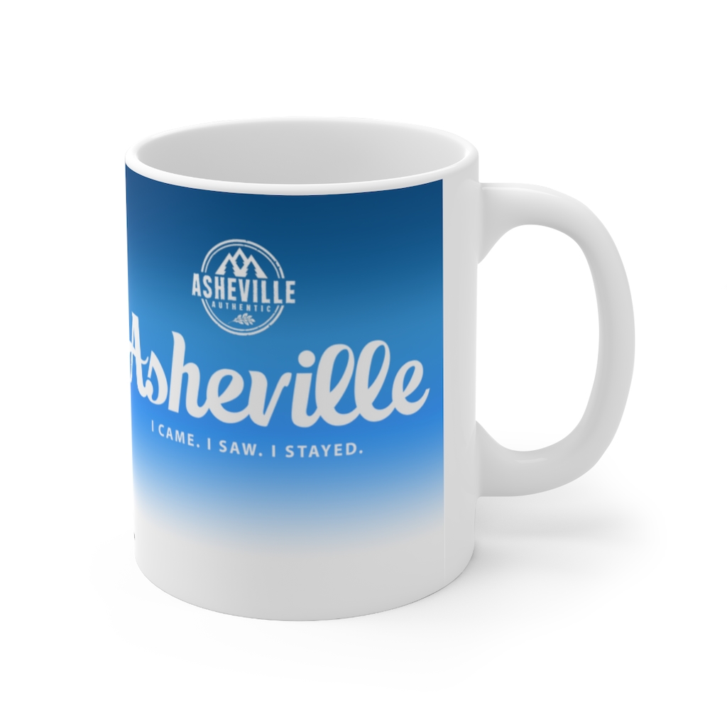 asheville I came i saw blue fade wholesale mug