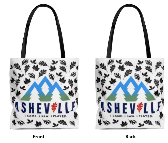 i came i saw i played asheville mountains and leaves wholesale tote bags