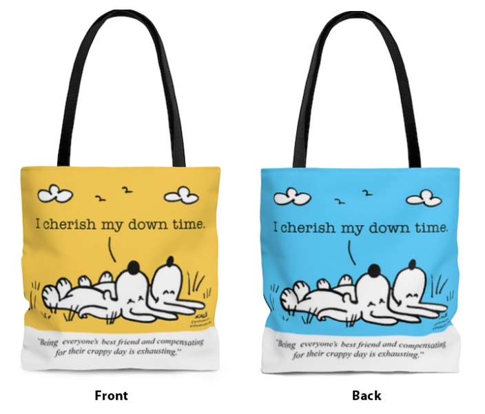 down time wholesale tote bag