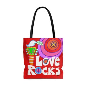 love rocks retro wholesale tote bags