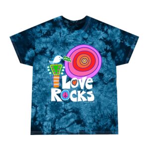love rocks rock and roll retro tie-dye wholesale t-shirts