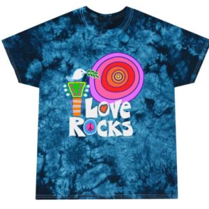 love rocks rock and roll retro tie-dye t-shirts