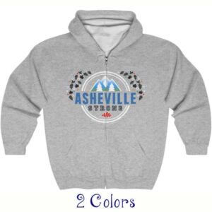 asheville strong zipper hoodie