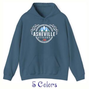 asheville strong indigo pullover hoodie