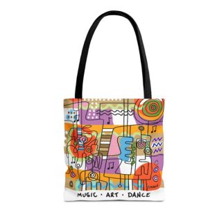 music art dance brown tote bag