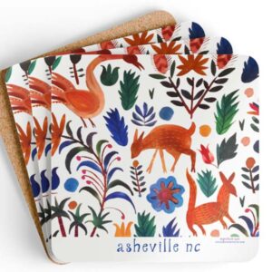 asheville forest life fun drink coasters
