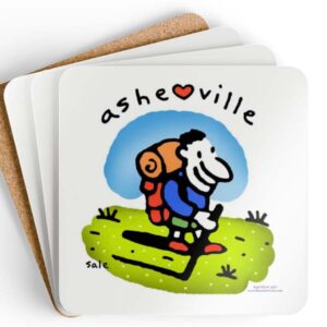 color me asheville hiker fun drink coasters