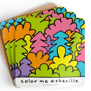 color me asheville spring drink coasters