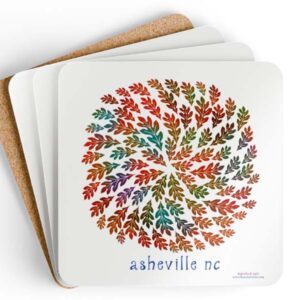 asheville fall leaves fun drink coasters