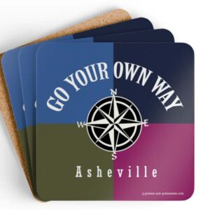 asheville go your own way fun drink coasters