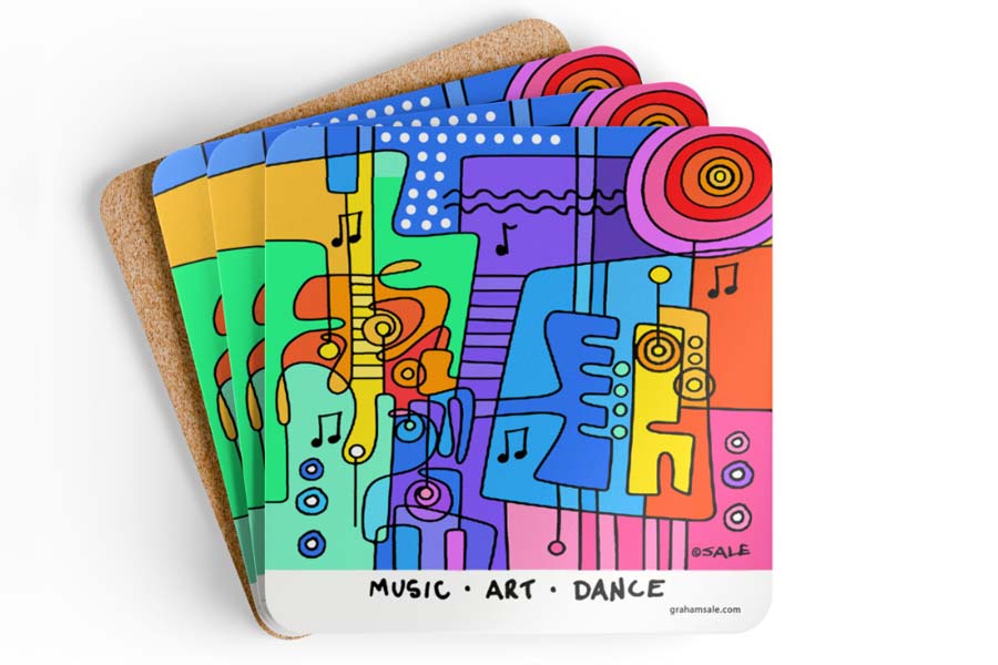 fun drink coaster music art dance