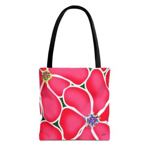 poinsettia holiday tote bag